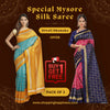 Load image into Gallery viewer, Delightful Mysore Silk Printed Combo Sarees (Pack of 2)