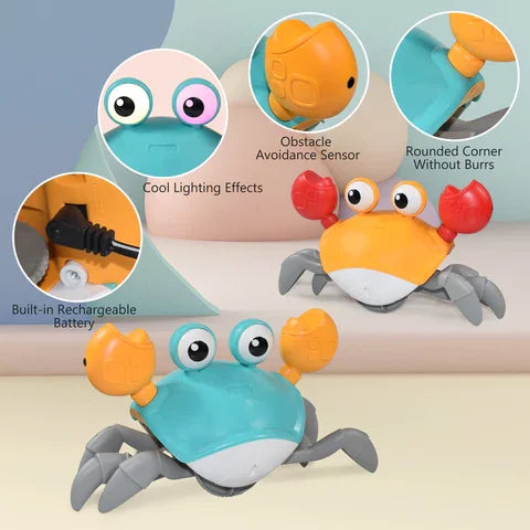 Cute CrawlingCrab - Sensing Crawling Toy (With Rechargeable Battery)