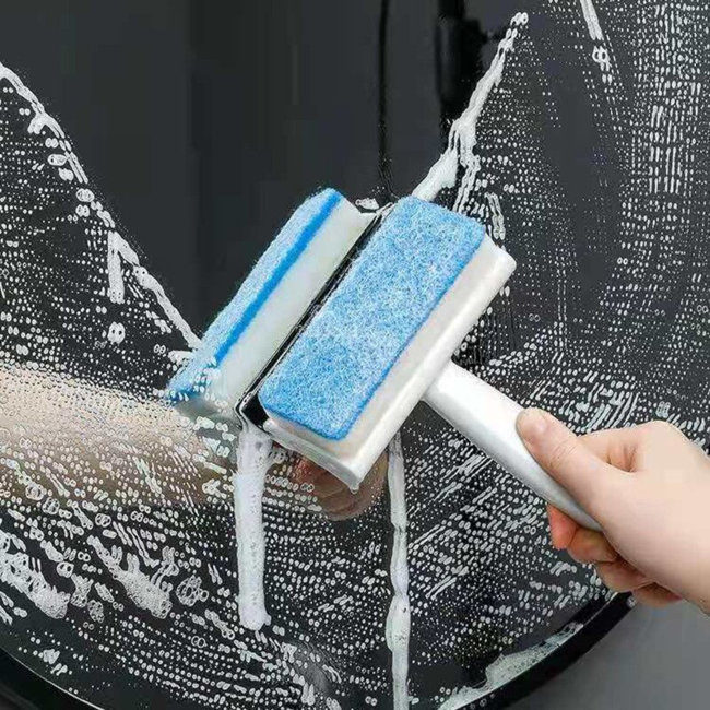 Double Sided Glass Cleaning Brush and Wiper
