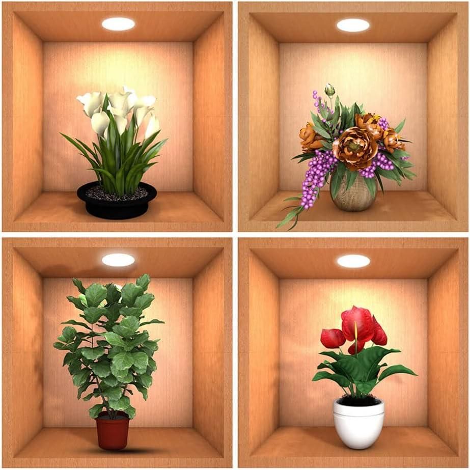 3D Vase Wall Sticker (Pack of 4))