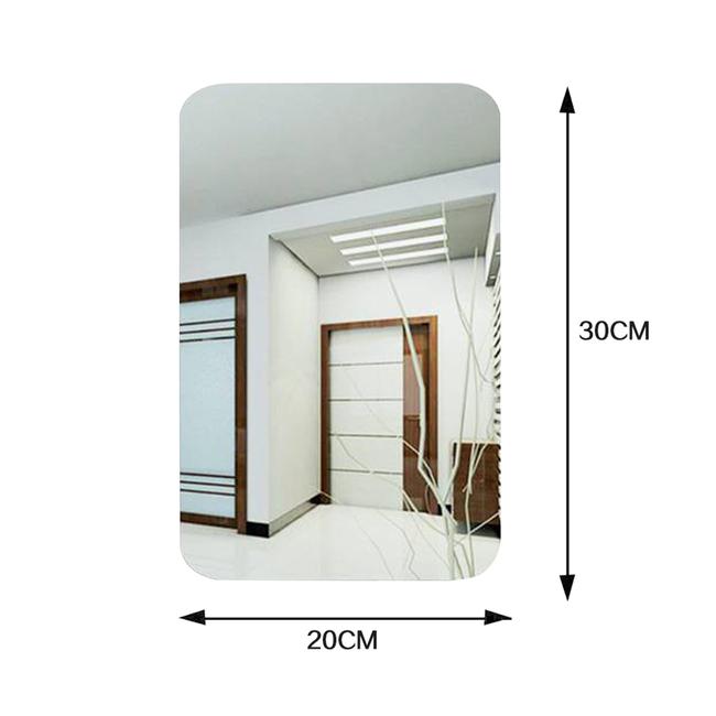Rectangle Self Adhesive Mirror Sticker (20 * 30 cm) Pack of 2